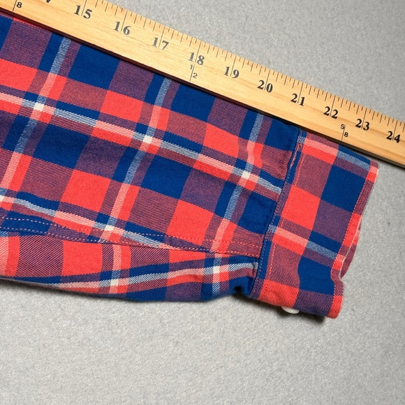Pendleton Surf Original Surf Brand Plaid Flannel Shirt Men's Large Red Blue - Picture 8 of 12
